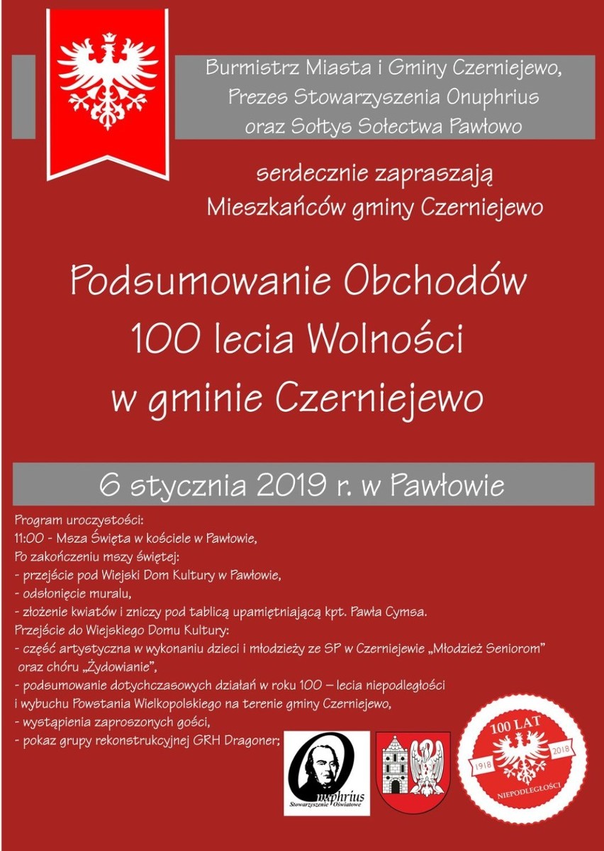 Podsumowanie obchodów 100-lecia wolności w gminie Czerniejewo