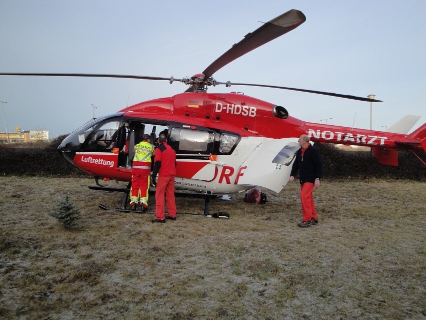 Śrem: helikopter zabrał pacjenta do Niemiec