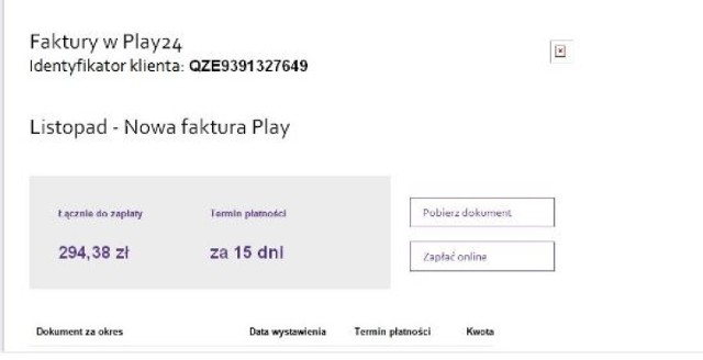 Fałszywe faktury Play. Sieć ostrzega przed oszustwem