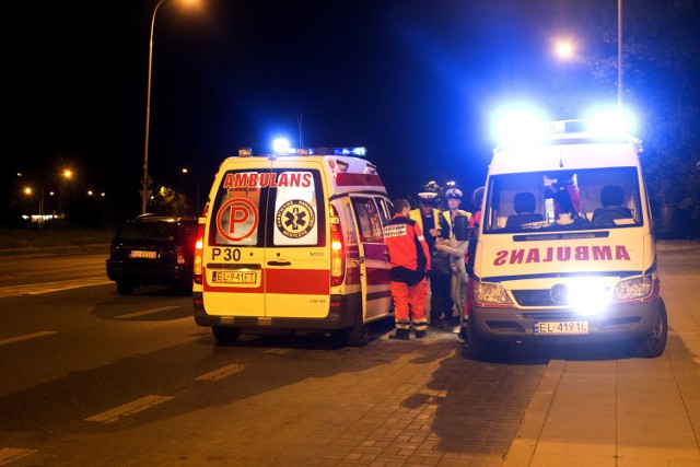 Wypadek na skrzyżowaniu ulic Rzgowskiej i Kolumny w Łodzi