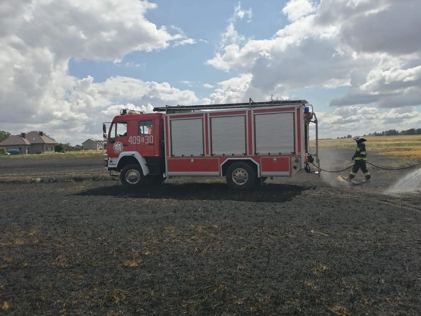 Pożar ścierniska w Suchcicach