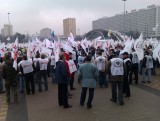 Manifestacja górnicza w Katowicach zakończona. Obyło się bez większych strat [WIDEO+FOTO]