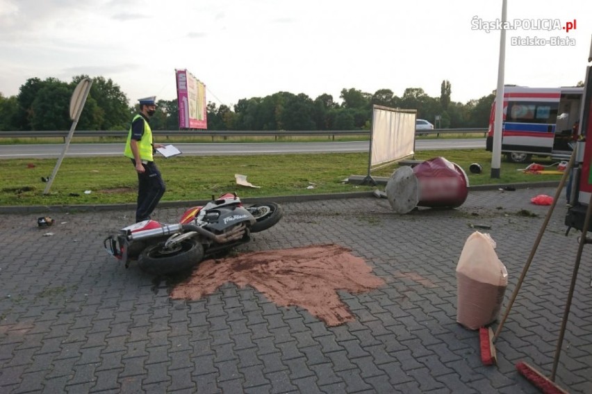 Pościg policyjny za motocyklistą w Czechowicach-Dziedzicach. Doszło do wypadku. Lądował śmigłowiec LPR