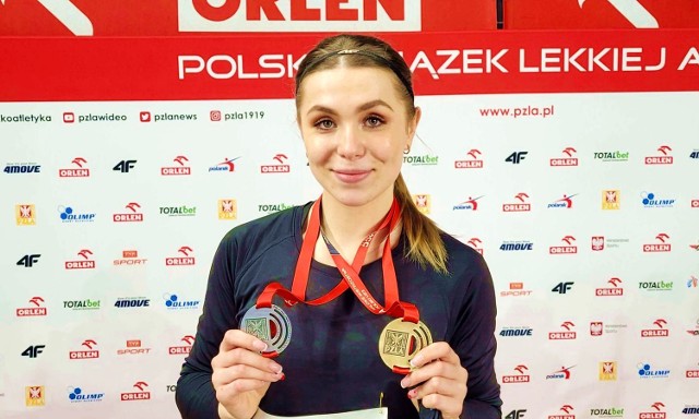 Klaudia Adamek z Gwardii Piła została halową wicemistrzynią Polski seniorek w biegu na 60 m i mistrzynią w kategorii młodzieżowej
