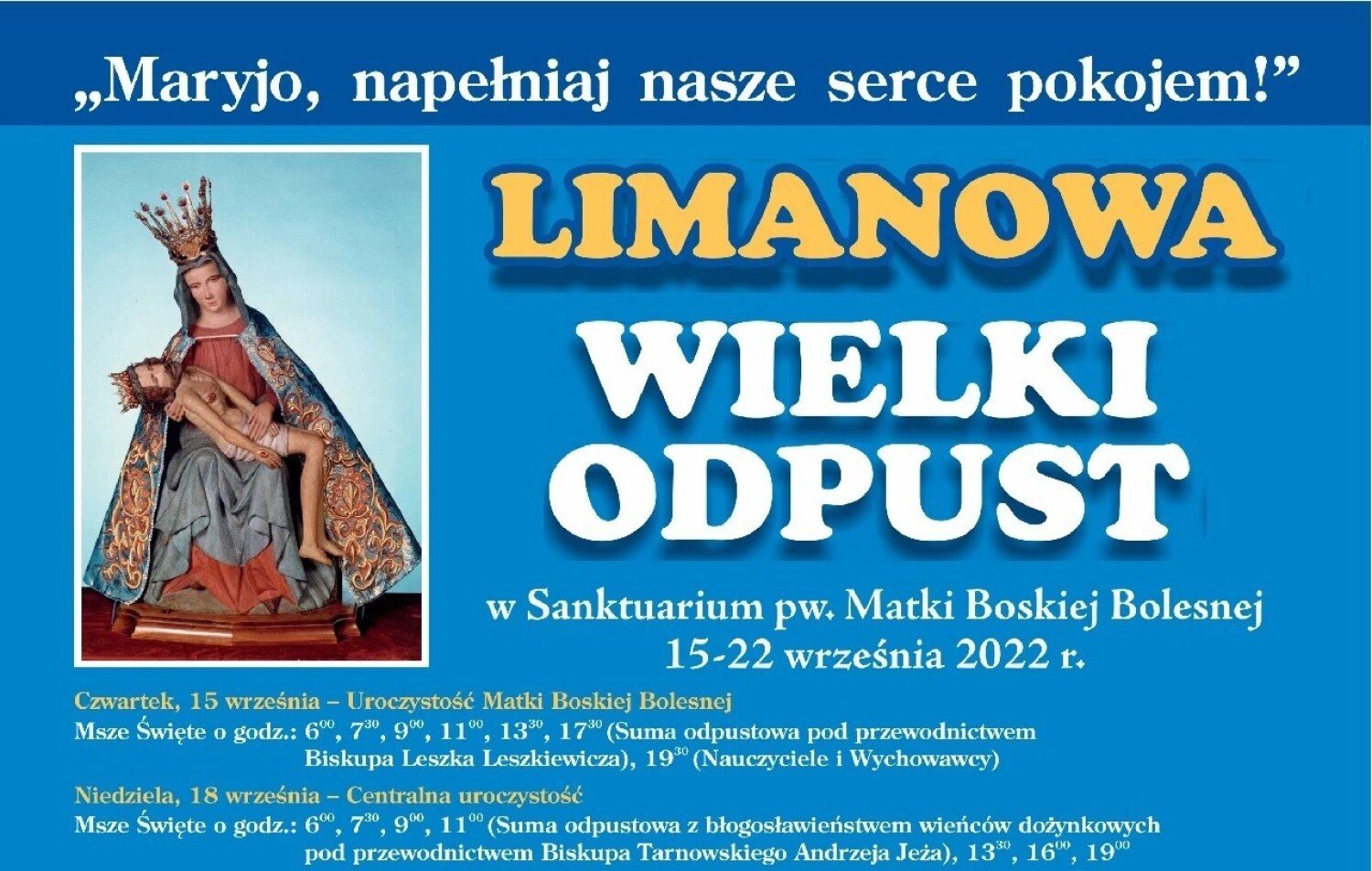 W czwartek rusza tygodniowy Wielki Odpust Limanowski 2022 - program  nabożeństw | Limanowa Nasze Miasto