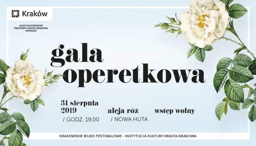 Gala operetkowa, al. Róż, sobota 31 sierpnia, godz....