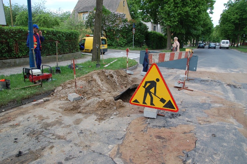 Awaria na ulicy Armii Krajowej w Szczecinku