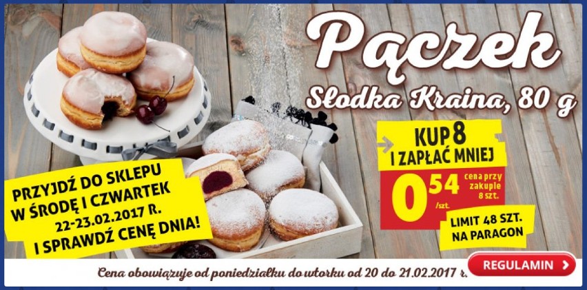 W biedronce do 21 lutego obowiązuje promocja "Pączek- Kup 8...