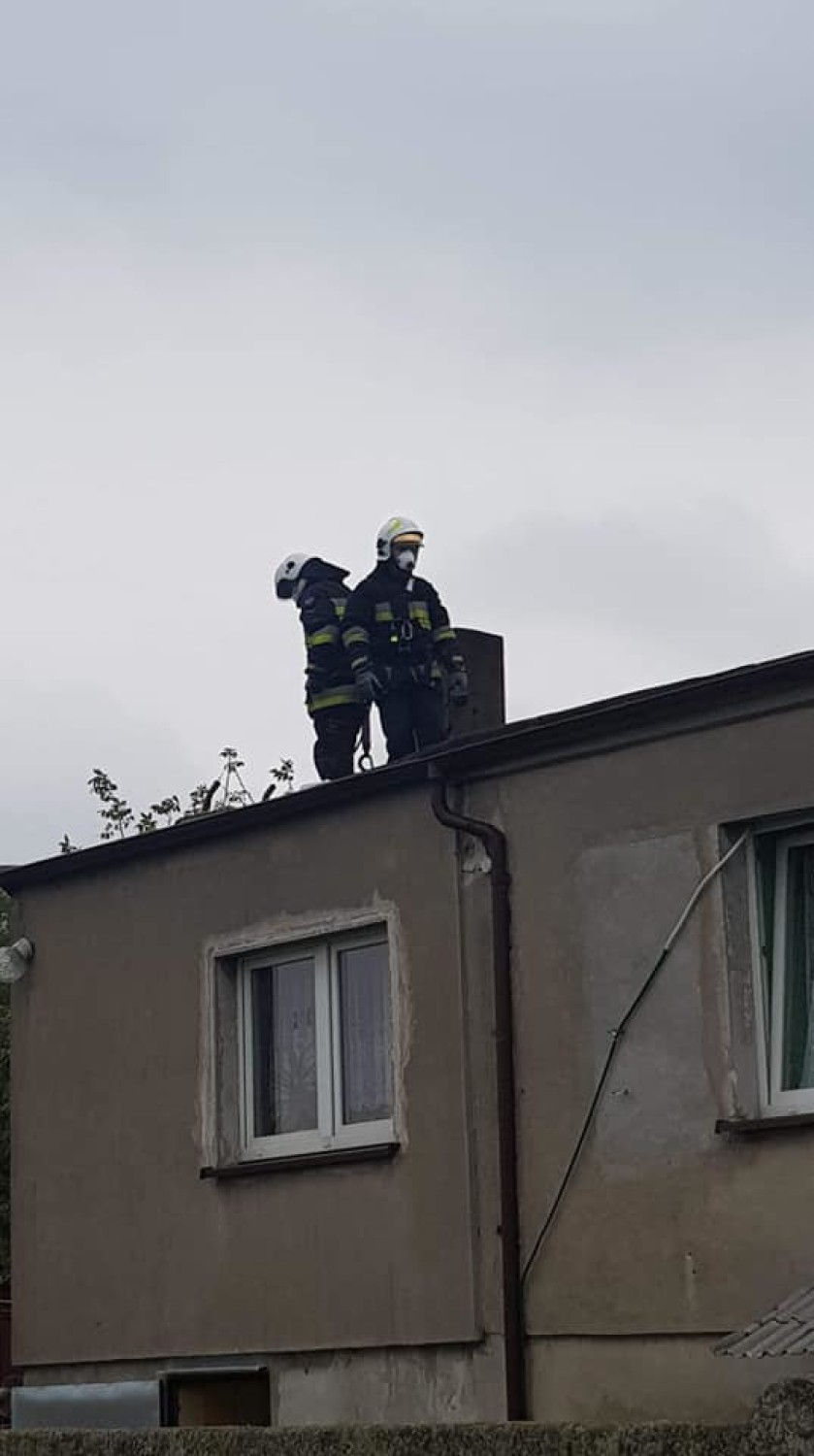 Pożar sadzy w kominie w miejscowości Lutynia