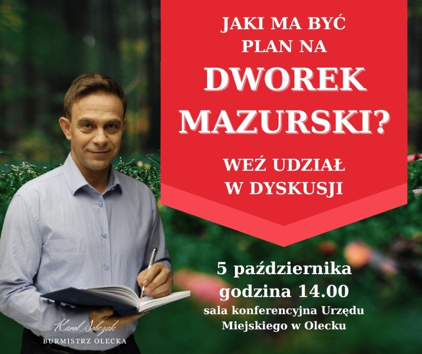 Olecko: Przyszłość Dworku Mazurskiego - Zapraszamy do Dyskusji Publicznej