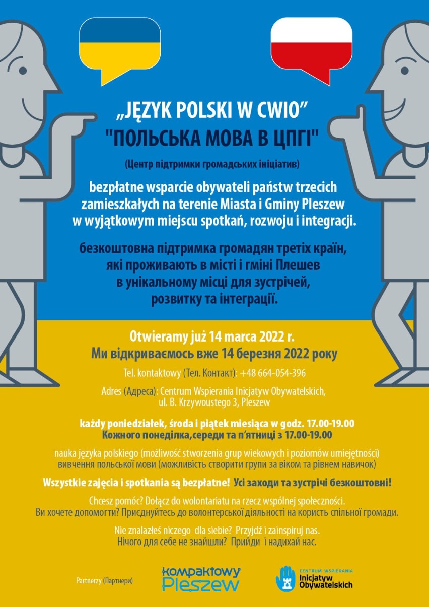 Pleszew zorganizował bezpłatne lekcje języka polskiego dla...