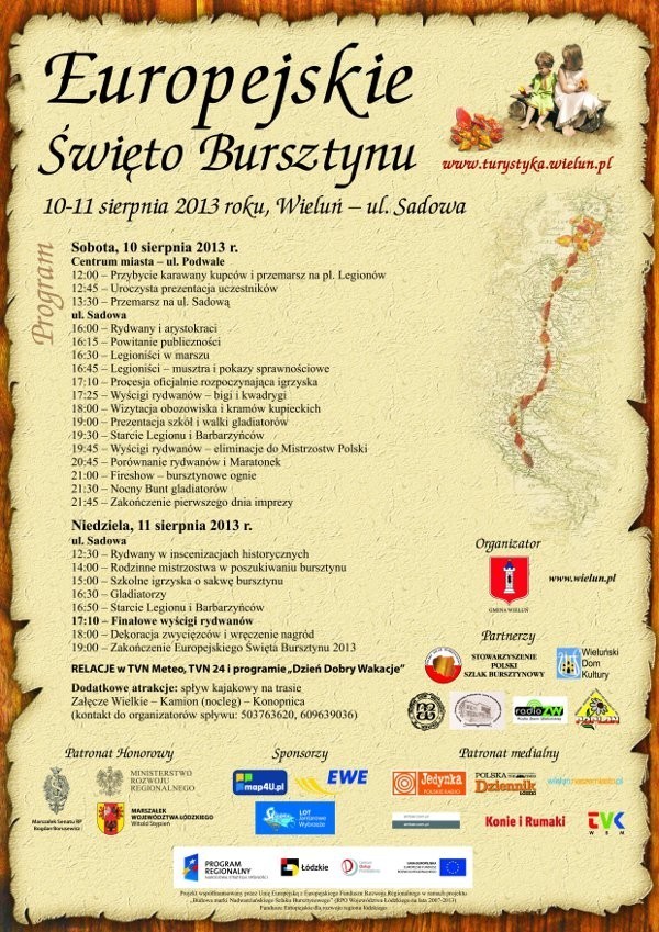 Program Europejskiego Święta Bursztynu w Wieluniu