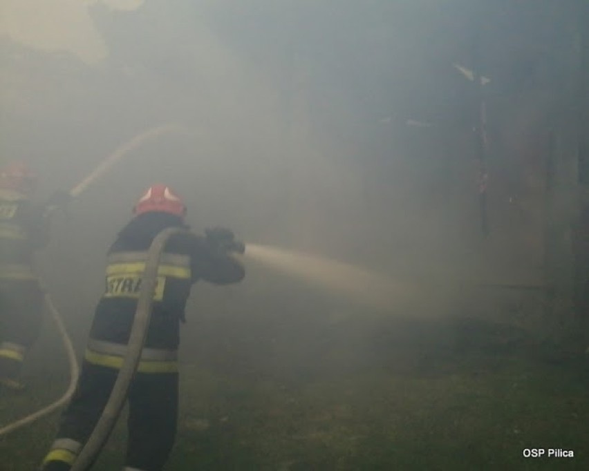 Pożar w Kocikowej gasiło 11 zastępów straży pożarnej.
