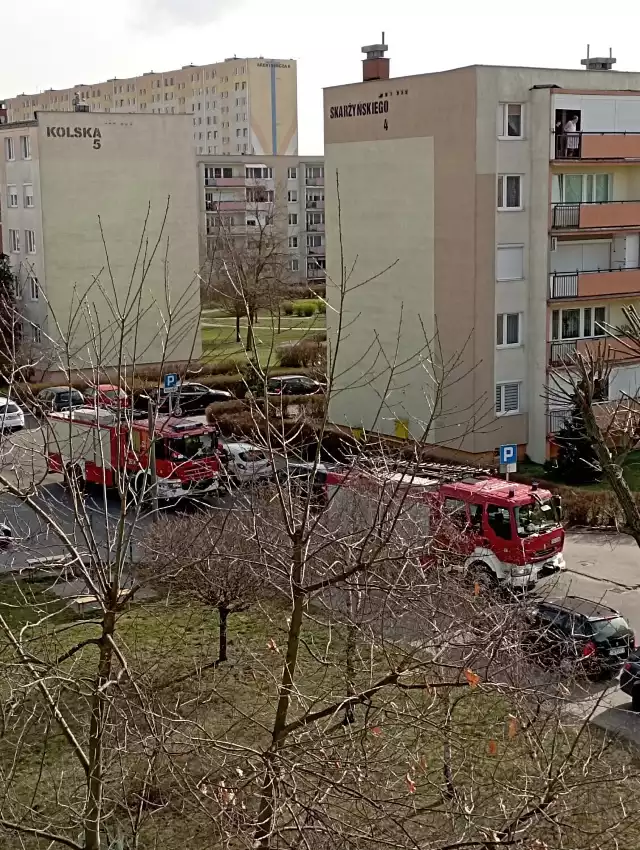 Pożar na Skarżyńskiego we Włocławku