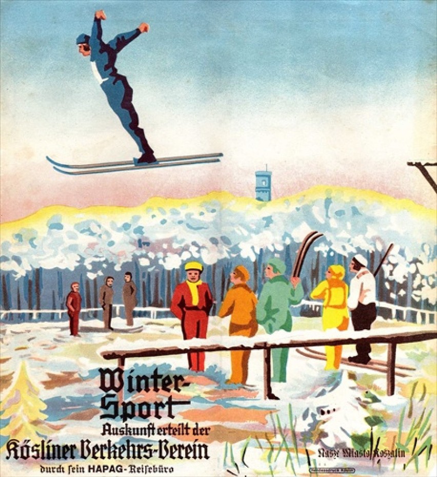 Plakat reklamujący zimowe sporty na Górze Chełmskiej