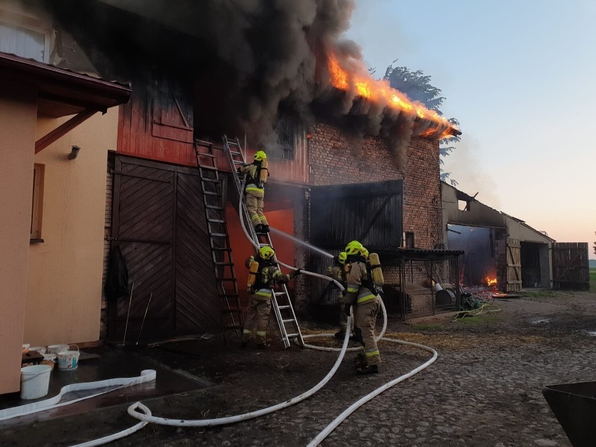 Pożar w gospodarstwie w Brzózkach pod Byczyną