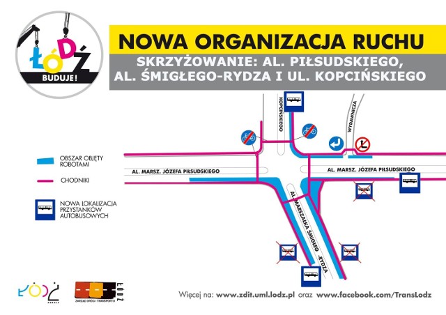 Trasa WZ w Łodzi - skrzyżowanie Marszałków
