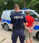 Rzucali w auto szklanymi butelkami. Po pościgu zatrzymali ich policjanci z Trąbek Wielkich