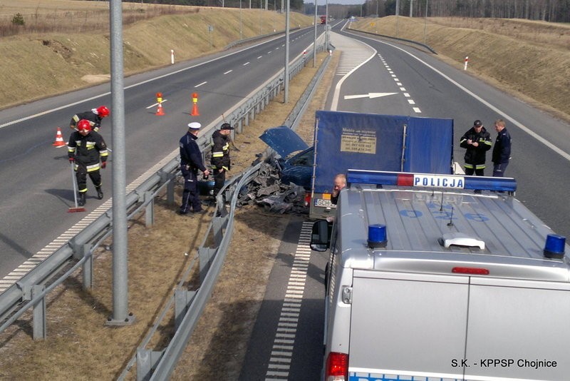 Wypadek na obwodnicy Chojnic: Zobacz skutki wypadku na obwodnicy [ZDJĘCIA]
