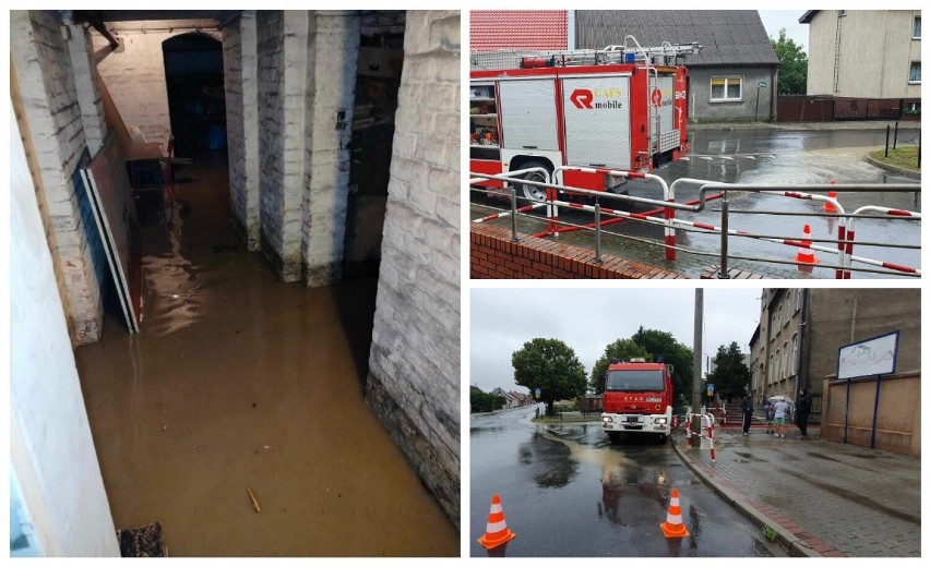 Lokalne potopienia i zalane piwnice w gminie Dobrzyca....
