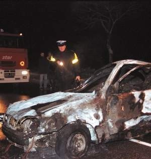 Na drodze nr 7 w Nowym Dworze Gdańskim, na początku tego roku zderzyło się 7 samochodów. Niektóre pojazdy spłonęły. Fot.A.Winter
