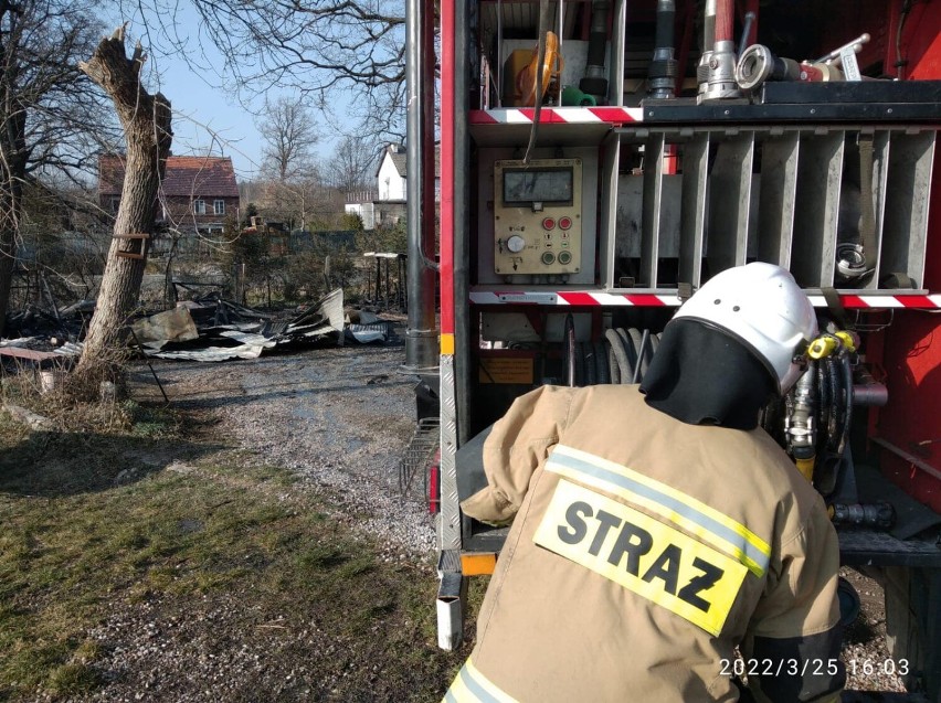 Pożar w Jerzmanowicach w powiecie legnickim. Spłonęła wiata i zaparkowany pod nią samochód. W pożarze zginął pies 