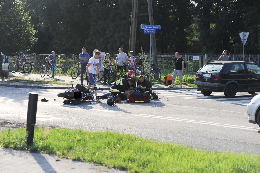Motocyklista w szpitalu po zderzeniu z autem w Gronowie