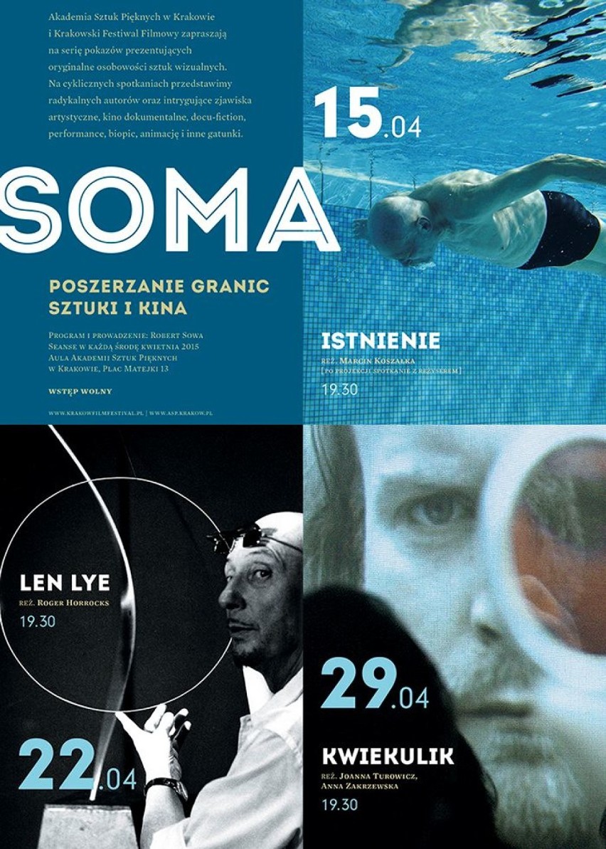 SOMA cykl pokazów filmowych na ASP - współpraca ASP i 55.KFF w Krakowie