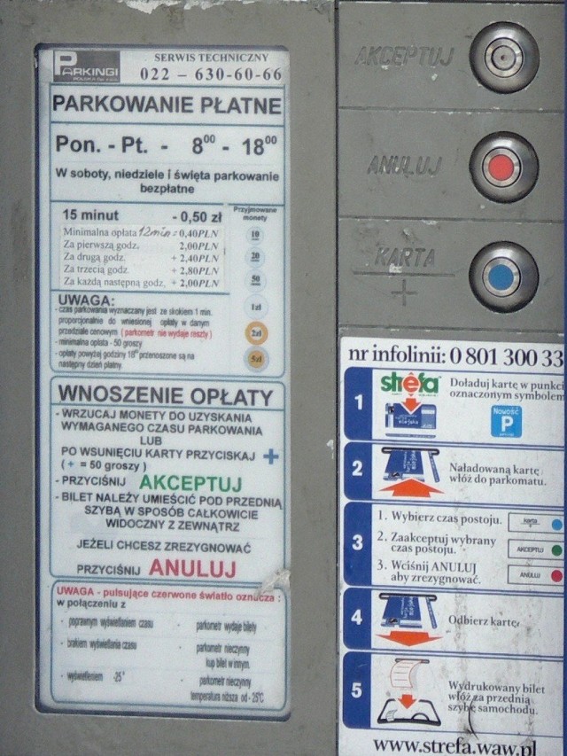 opłaty parkingowe w Warszawie są niższe niż w Gliwicach