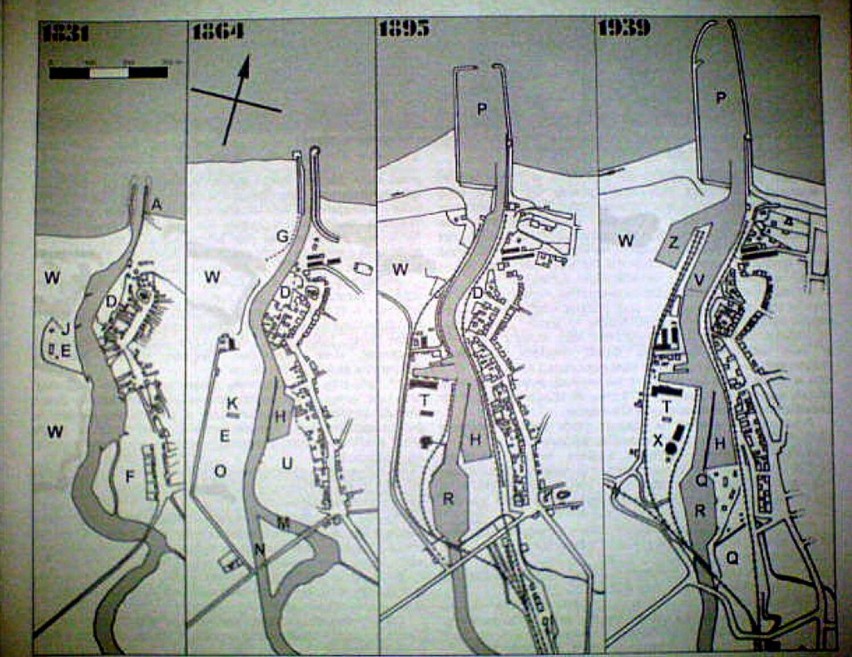 Port Ustka na przestrzeni wieków.