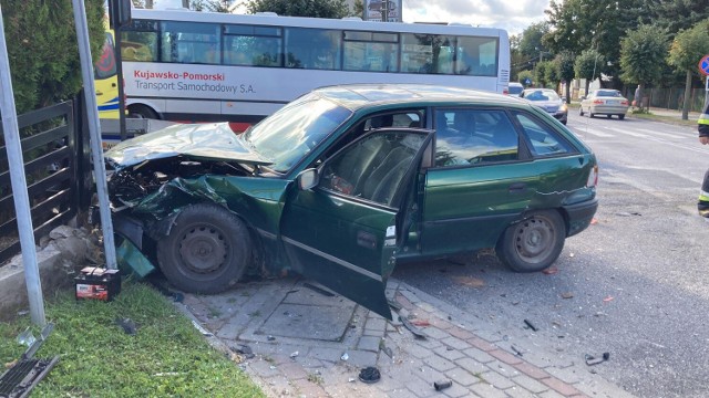 Wypadek na skrzyżowaniu ulic Biskupińskiej i Żnińskiej w Gąsawie