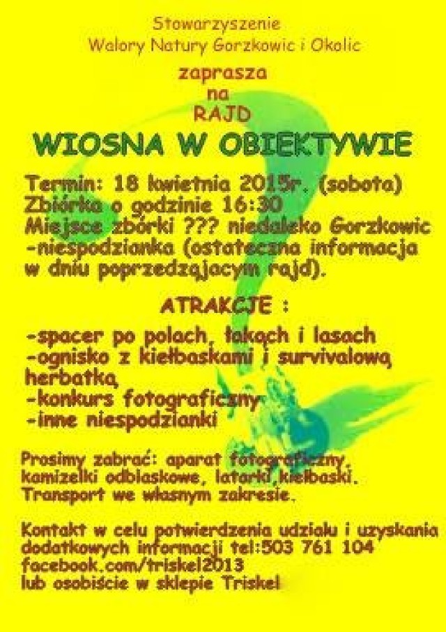 Wiosenny rajd w gminie Gorzkowice