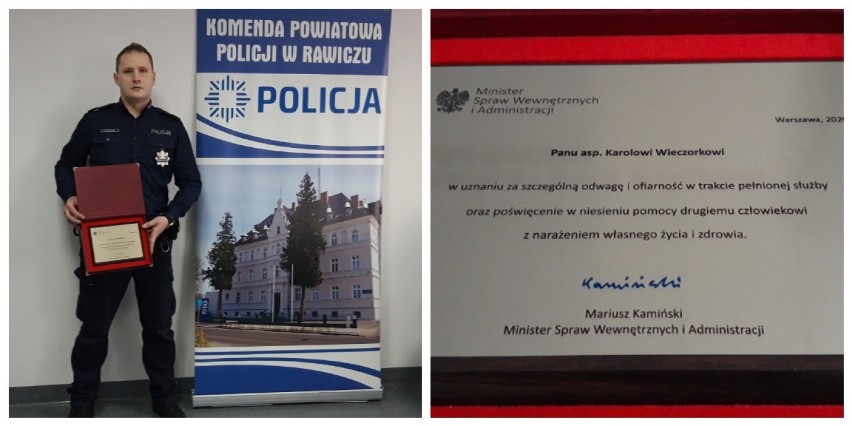 Dzielnicowy Karol Wieczorek otrzymał nagrodę od ministra. Wielokrotnie ratował ludzkie życie na służbie i po jej zakończeniu