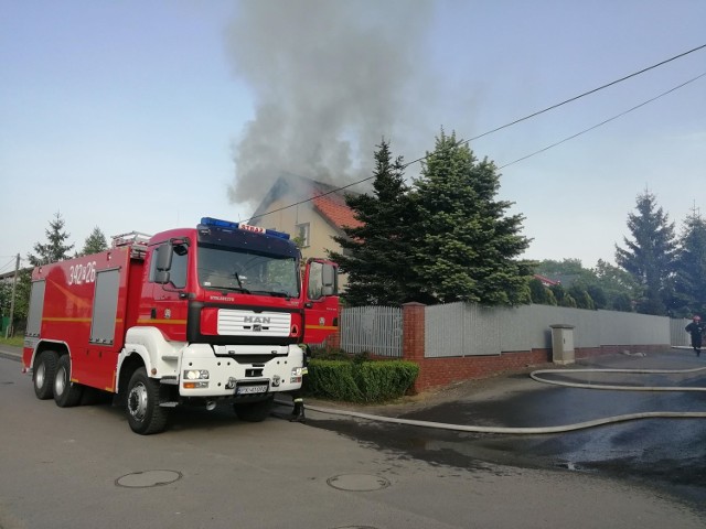 Pożar w Kaliszu. Płonął dom jednorodzinny przy ulicy Pomorskiej