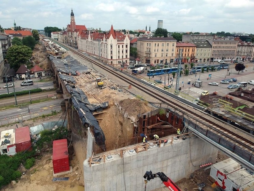 Trwa budowa nowych estakad w centrum Krakowa