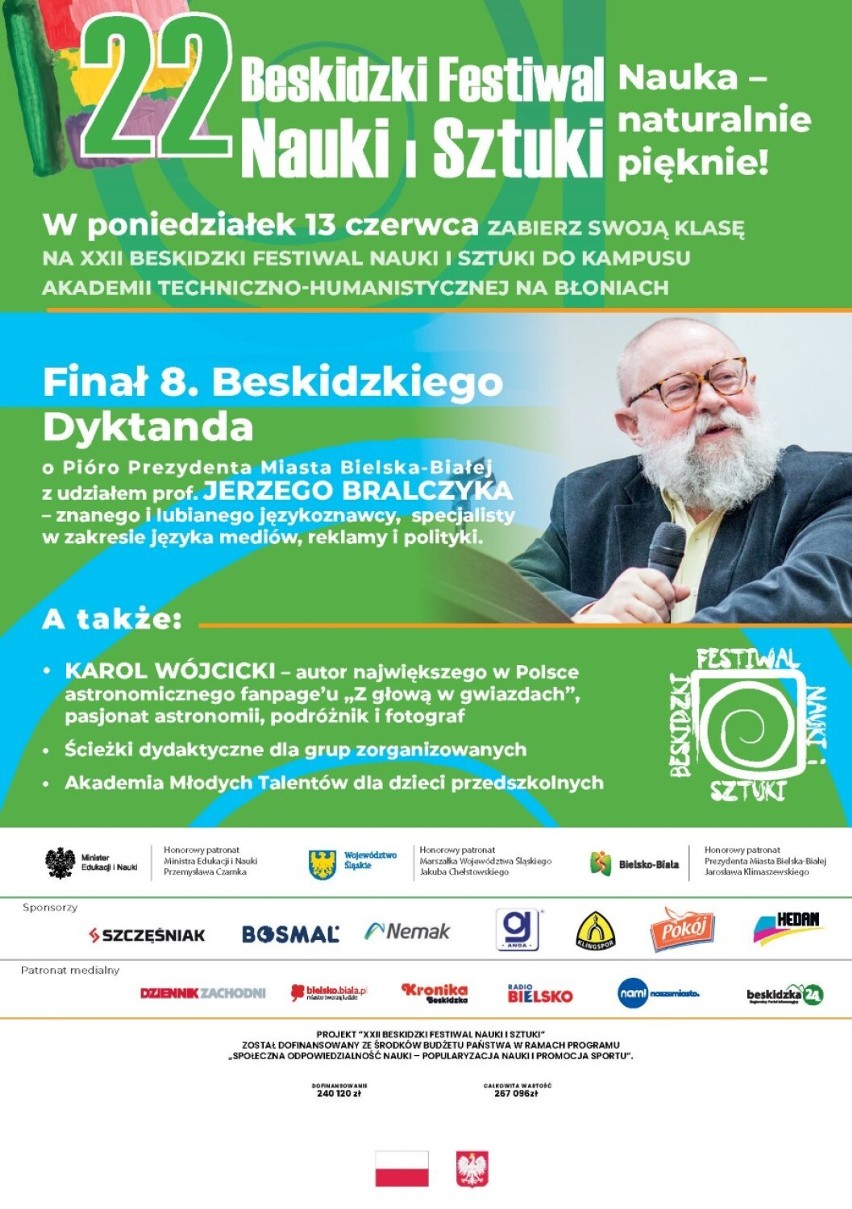 Beskidzki Festiwal Nauki i Sztuki już w niedzielę 12 czerwca - PROGRAM. Eksperymenty, pokazy, dyktando i wiele innych atrakcji! 