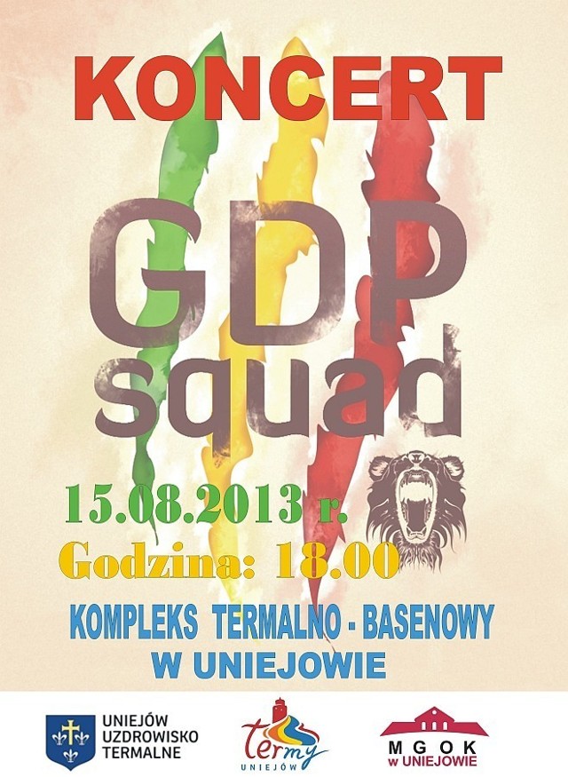 Koncert GDP Squad w Uniejowie w czwartek