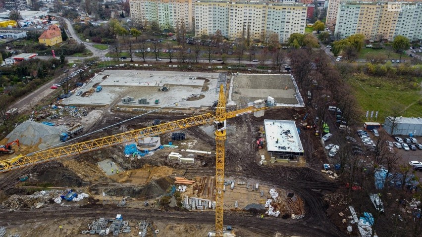 Budowa Fabryki Wody w Szczecinie.
