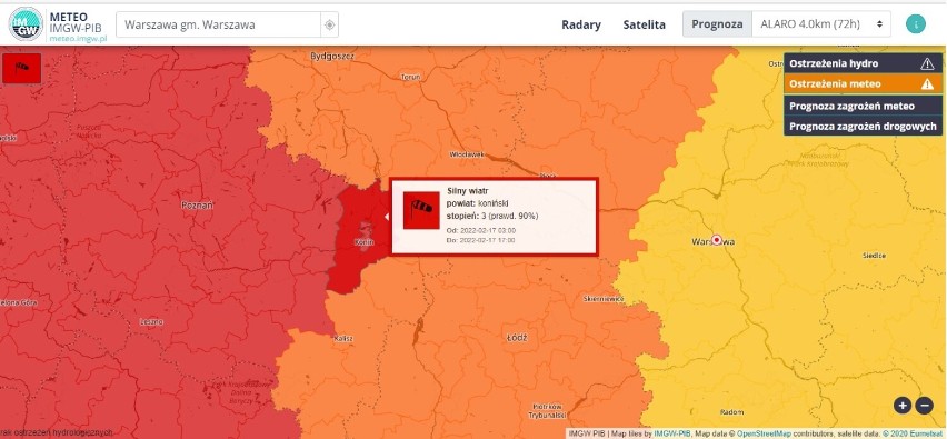 Do Konina zbliża się kolejna wichura. Może być niebezpiecznie