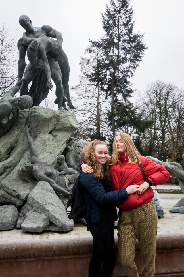 Pod fontanną Potop w parku im. Kazimierza Wielkiego w Bydgoszczy