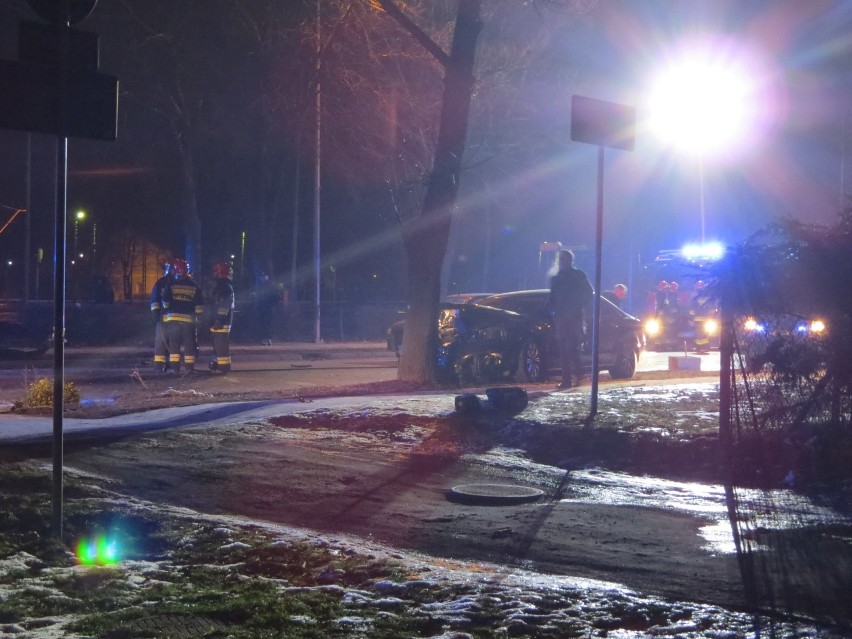 Zdjęcia wykonane tuż po wypadku w Oświęcimiu, 10 lutego 2017...