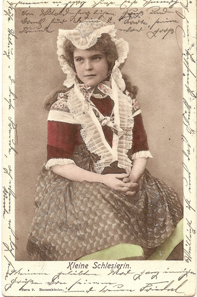 Pocztówka "Kleine Schlesierin" ("Mała Ślązaczka"), wysłana w 1904 r