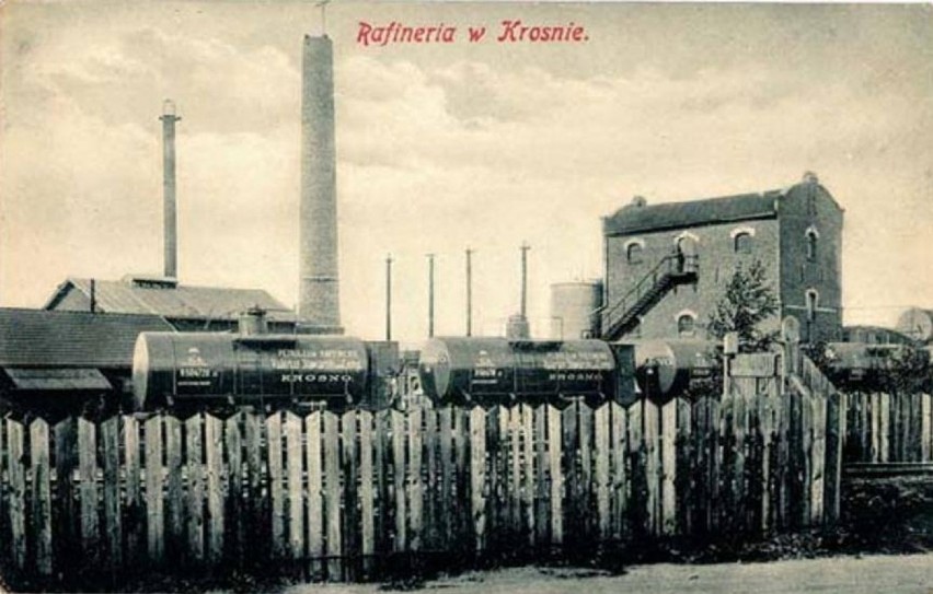 Rafineria w Krośnie, pocztówka, pocz. XX w