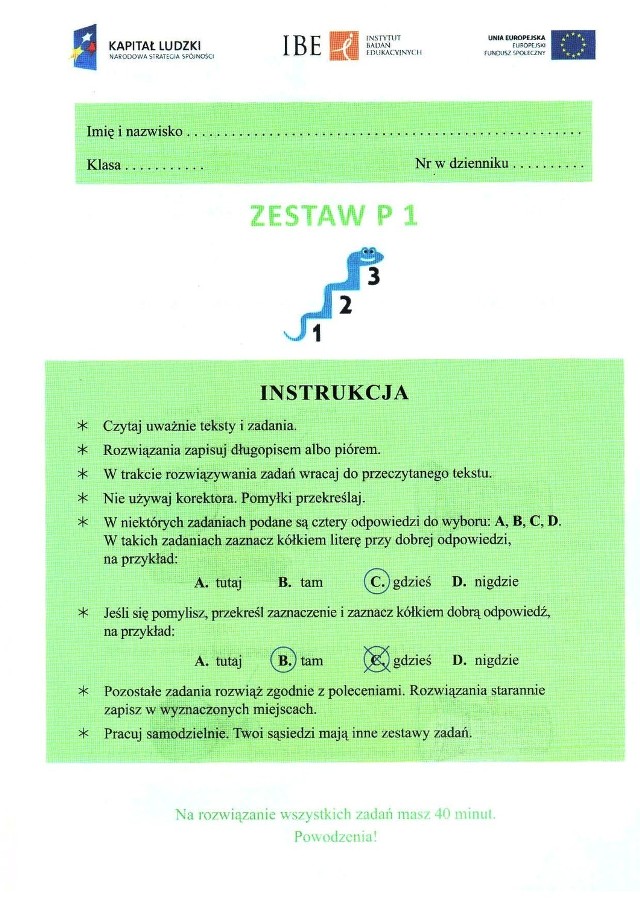 JĘZYK POLSKI - ZESTAW P1