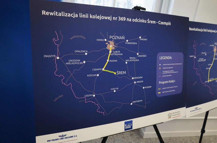Linia kolejowa Czempiń - Śrem. W Urzędzie Marszałkowskim podpisano umowy w ramach projektu Kolej Plus