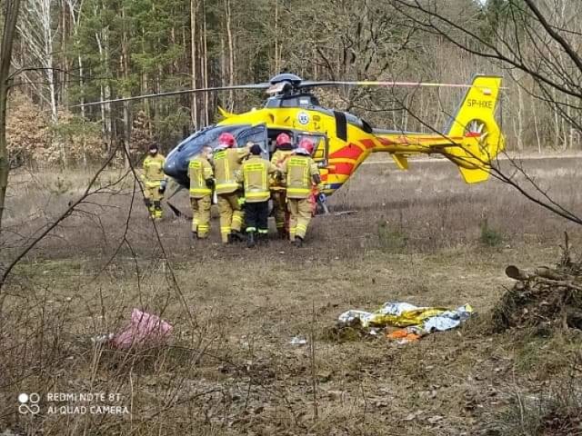 Wypadek na budowie w Straduniu. Lądował śmigłowiec LPR