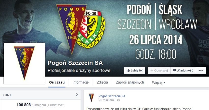 106 808 fanów

Pogoń Szczecin: Oficjalny profil na FB...