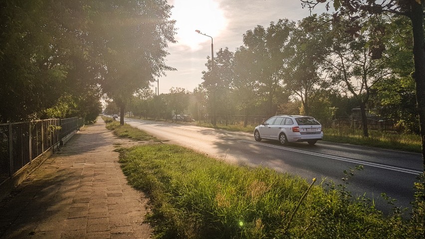 Szybowników  w Lesznie przed i po wycinkach drzew