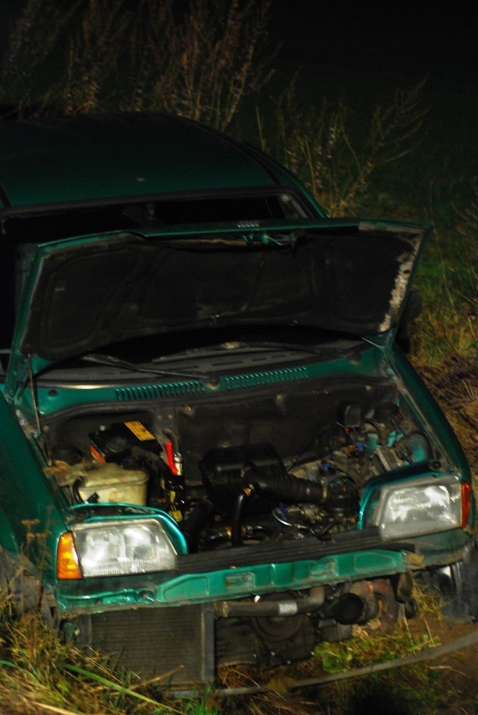 Wypadek w Śmiełowie: Samochód wypadł z drogi. Trzy osoby w...