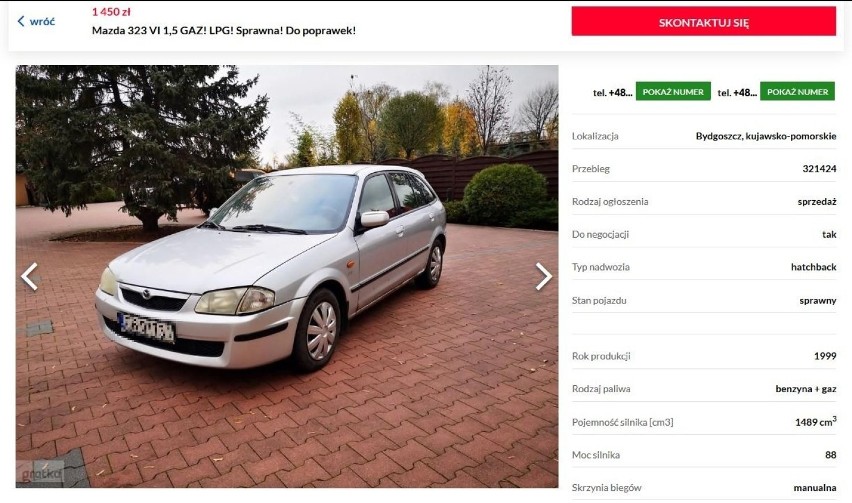 Auto z 1999 roku. Do kupienia w Bydgoszczy. Sprzedający...